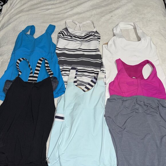 Lot of 6 Women's Lululemon Tops Tank Tops Racer Back Yoga Workout Size 6 - Picture 2 of 11